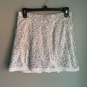 Peter Millar Martini Glass Tennis Skort S UPF 50+ Silver & White Pickleball Golf